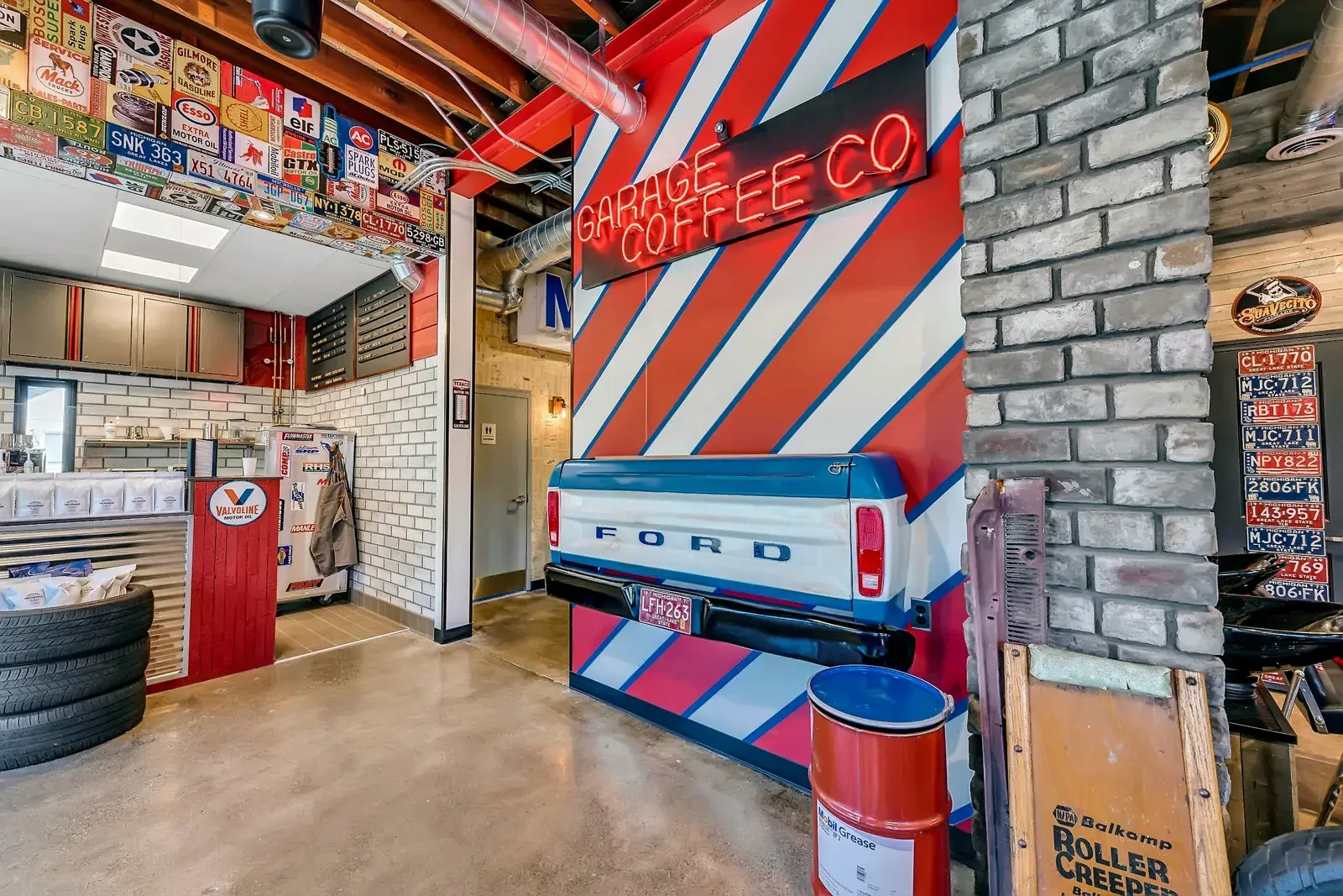 Interior view of a coffee shop business