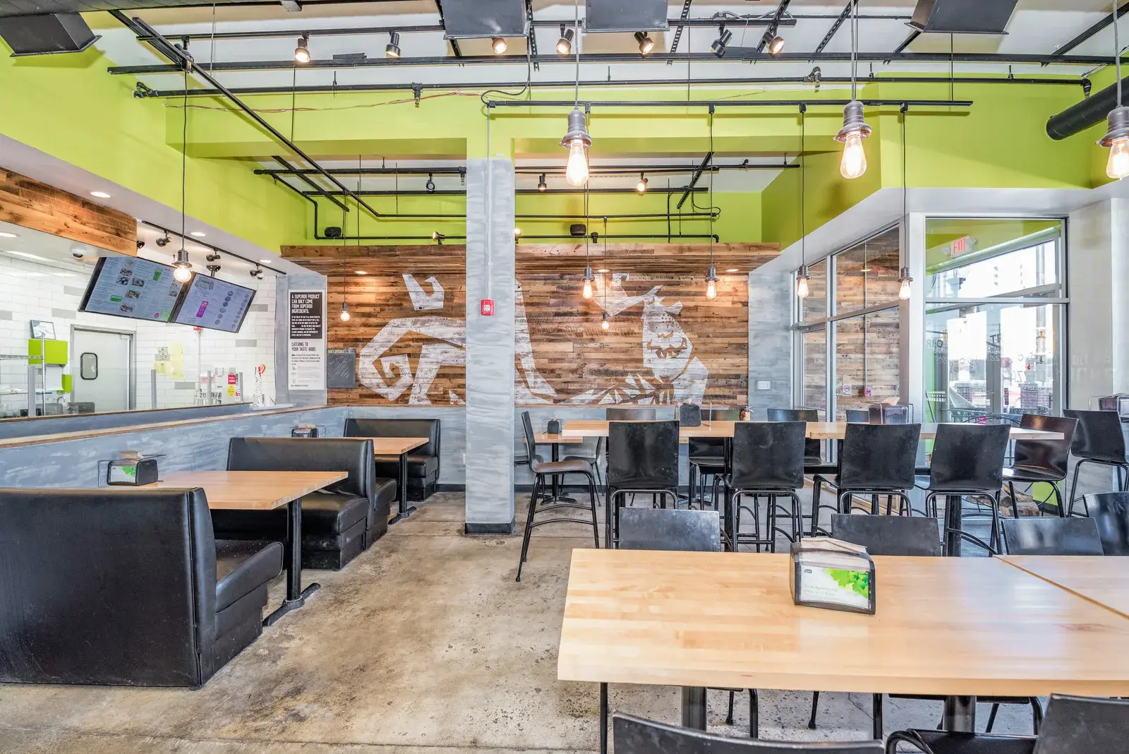 Interior view of a modern restaurant