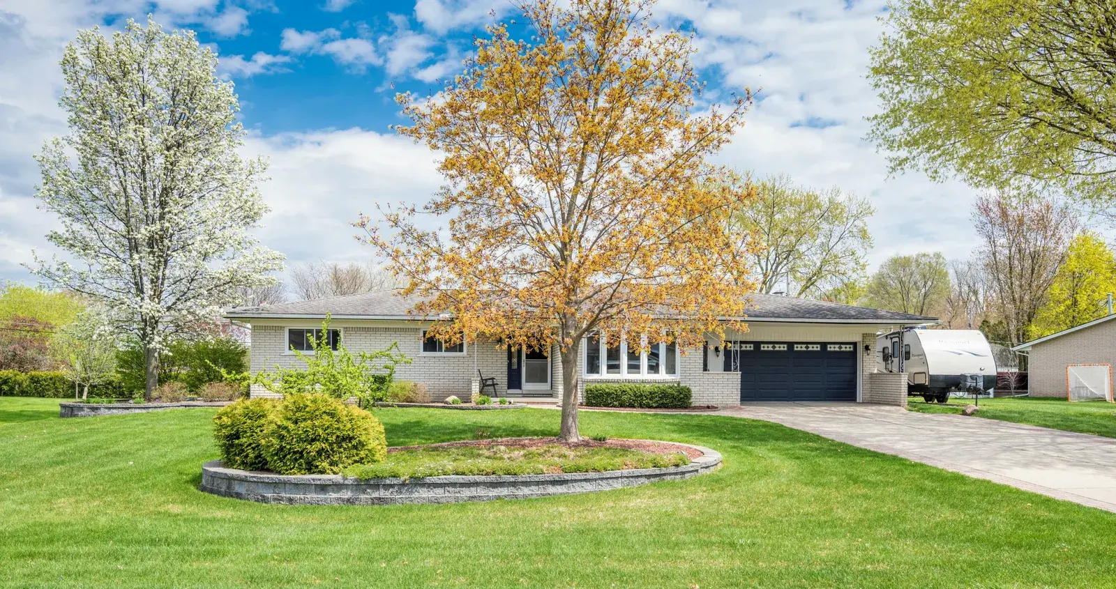 Front lawn view of a single-story home