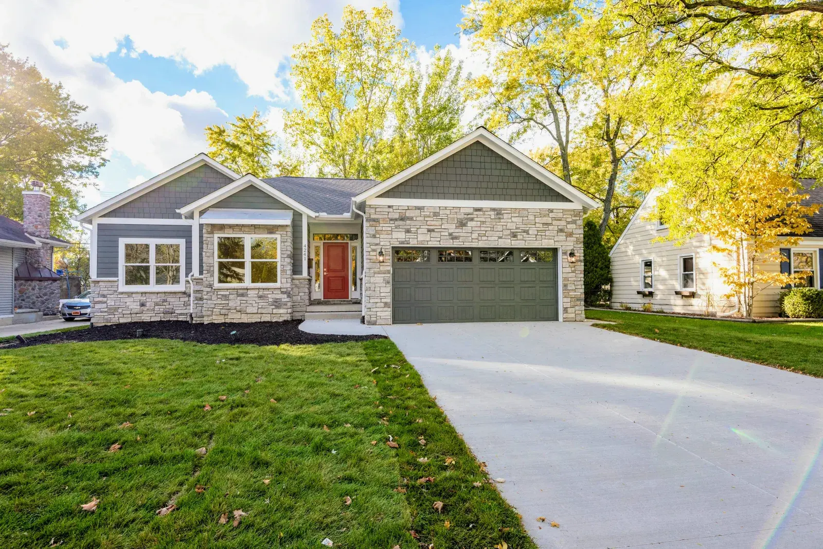 Front lawn exterior of a suburban home