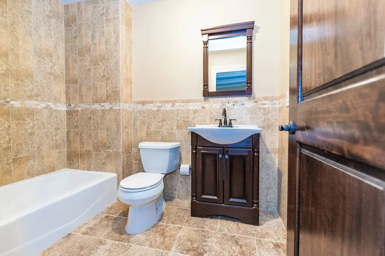 Interior view of a bathroom