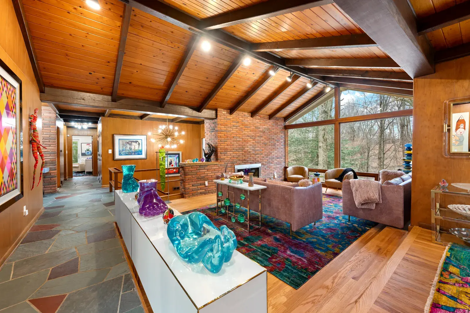 Interior view of a cabin-style home