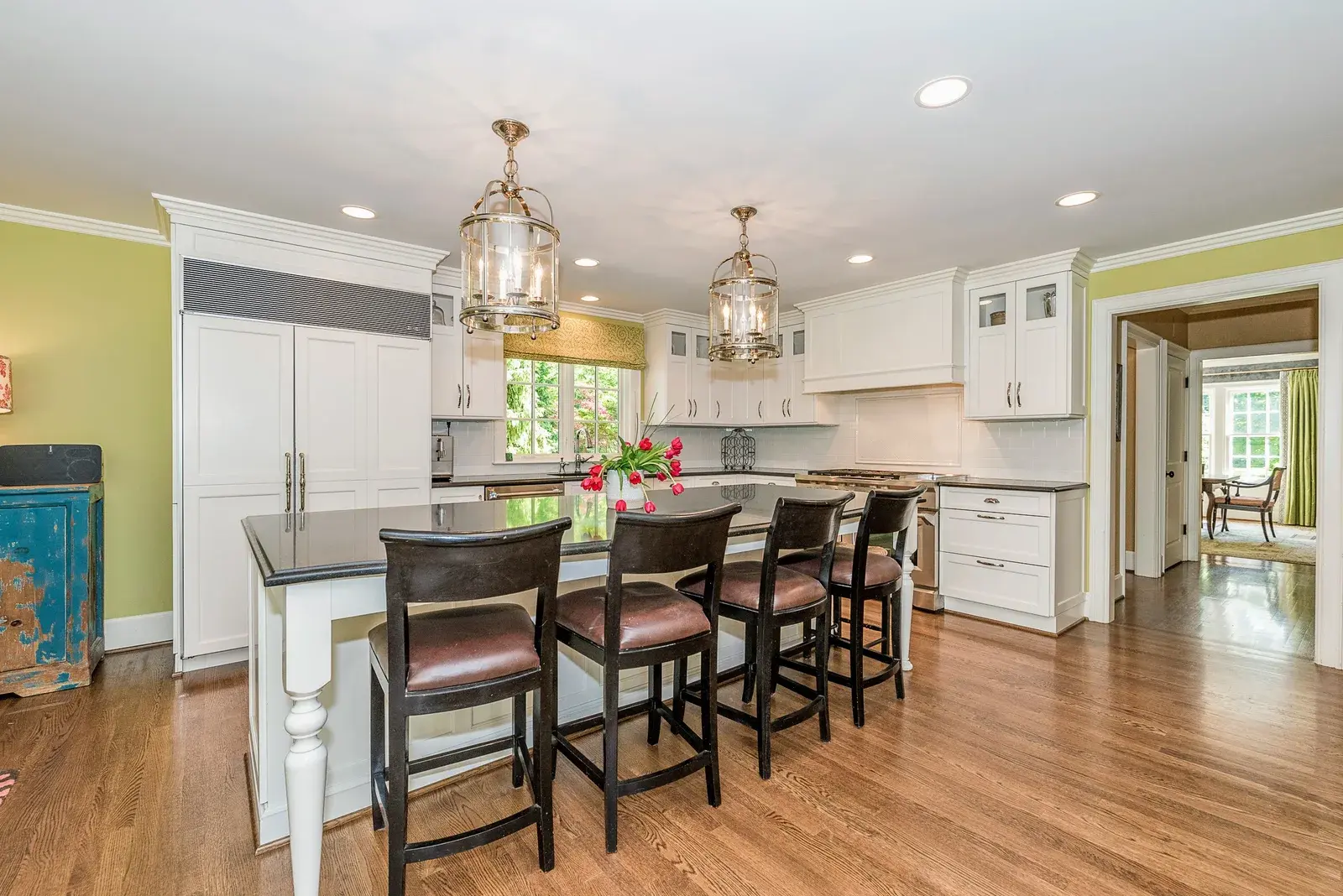 Interior view of a kitchen and dining area
