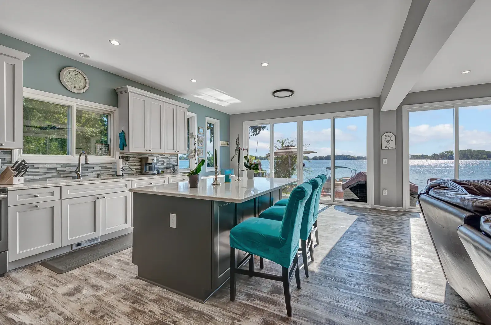 Kitchen interior of a lake house