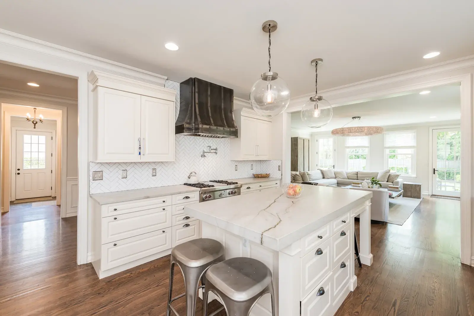 Interior view of a refurnished home's kitchen