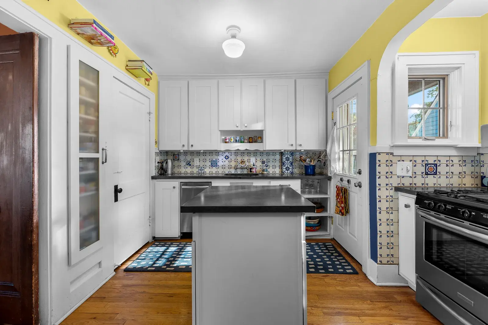 Interior view of an older-style kitchen