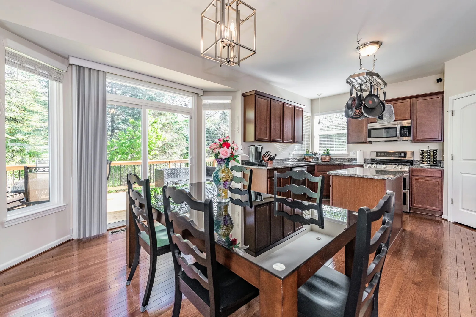 Interior view of a kitchen and dining area